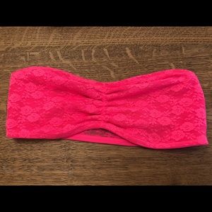 PINK Victoria’s Secret hot pink lace bandeau